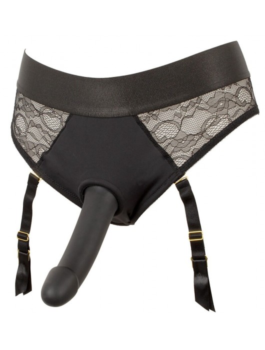 Черный женский страпон Strap-on Set: трусики и насадка - Orion - купить с доставкой в Энгельсе