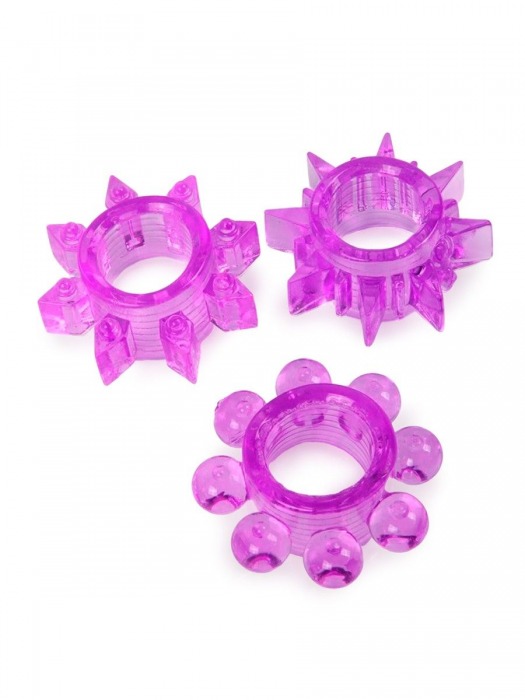Набор из 3 лиловых эрекционных колец различной формы - Erowoman-Eroman - в Энгельсе купить с доставкой