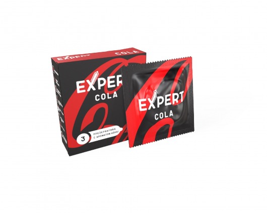 Презервативы с ароматом колы Expert Cola - 3 шт. - Expert - купить с доставкой в Энгельсе