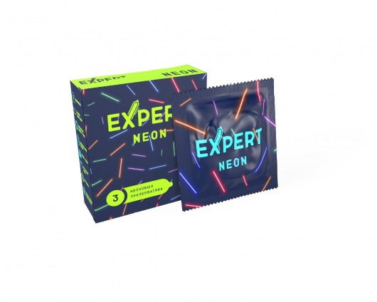 Светящиеся в темноте презервативы Expert Neon - 3 шт. - Expert - купить с доставкой в Энгельсе