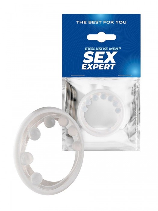 Эрекционное кольцо с мягкой стимулирующей насадкой - Sex Expert - в Энгельсе купить с доставкой