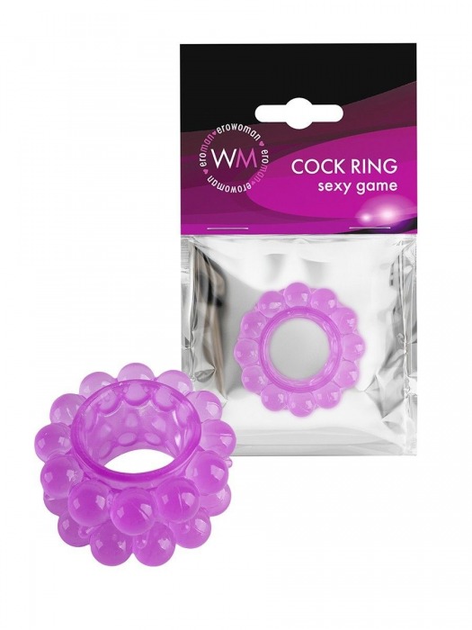 Лиловое эрекционное кольцо с 2 рядами стимулирующих шариков - Erowoman-Eroman - в Энгельсе купить с доставкой