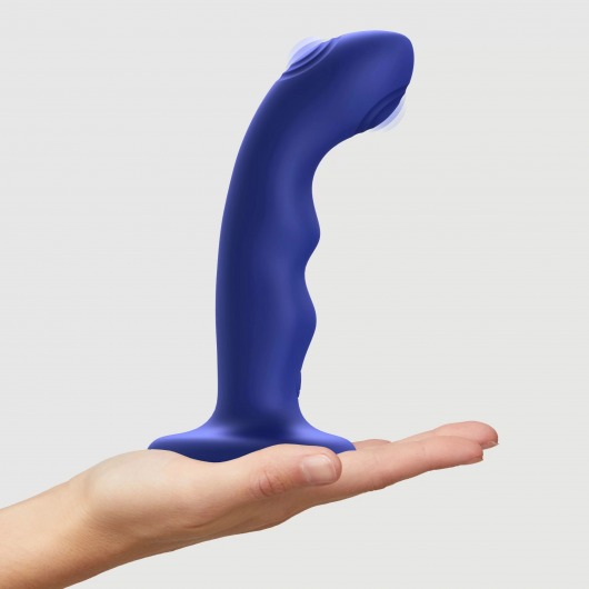 Синяя насадка-стимулятор Strap-On-Me Tapping Dildo Wave - Strap-on-me - купить с доставкой в Энгельсе