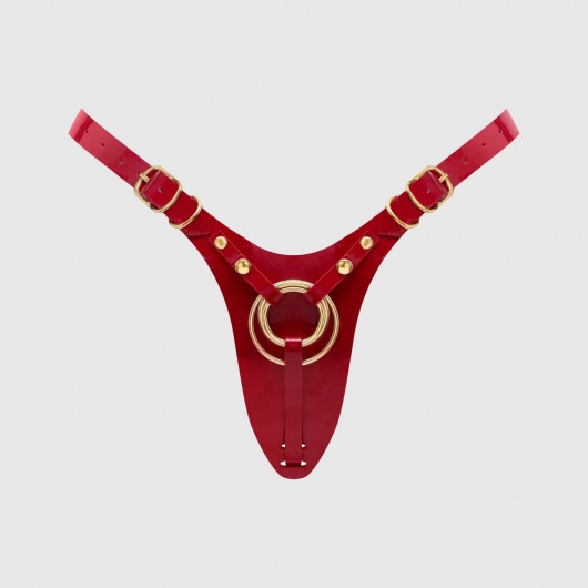 Красный пояс для фиксации насадок Strap-On-Me Leatherette Harness Fabulous - Strap-on-me - купить с доставкой в Энгельсе