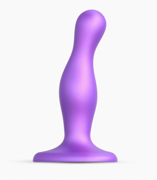Фиолетовая насадка Strap-On-Me Dildo Plug Curvy size S - Strap-on-me - купить с доставкой в Энгельсе