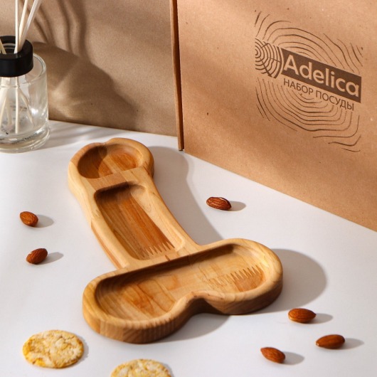 Деревянное блюдо для подачи в форме члена (25 х 16,5 х 1,7 см) - Сима-Ленд - купить с доставкой в Энгельсе