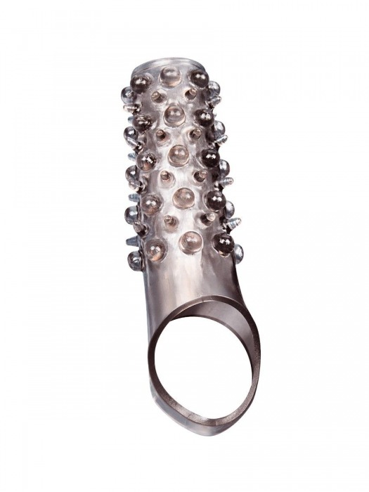 Дымчатая насадка на пенис с шипами и выпуклостями - 12 см. - Sex Expert - в Энгельсе купить с доставкой