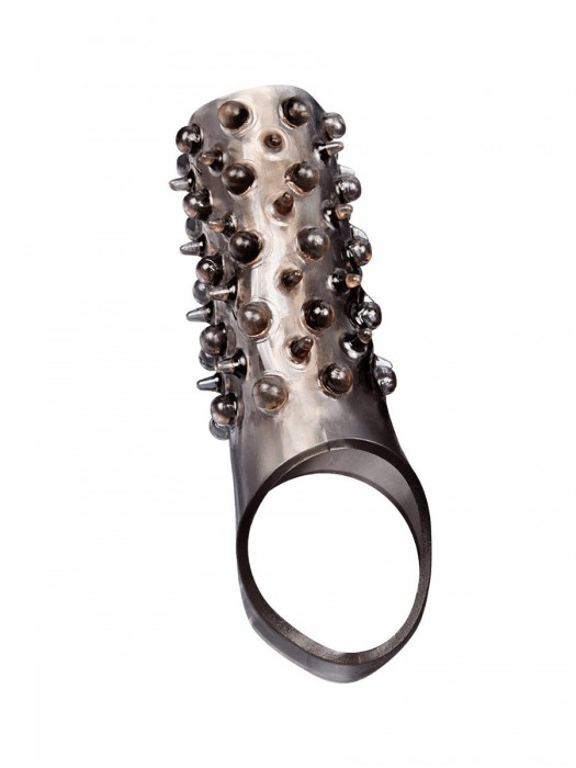 Дымчатая насадка на пенис с шипами и выпуклостями - 12,5 см. - Sex Expert - в Энгельсе купить с доставкой