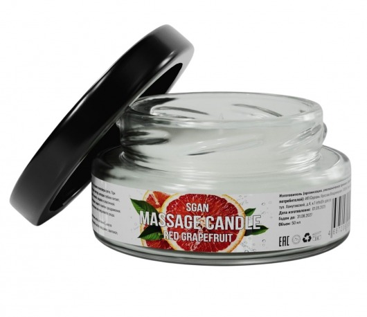 Массажная свеча «Красный грейпфрут» - 50 мл. - SGAN - купить с доставкой в Энгельсе