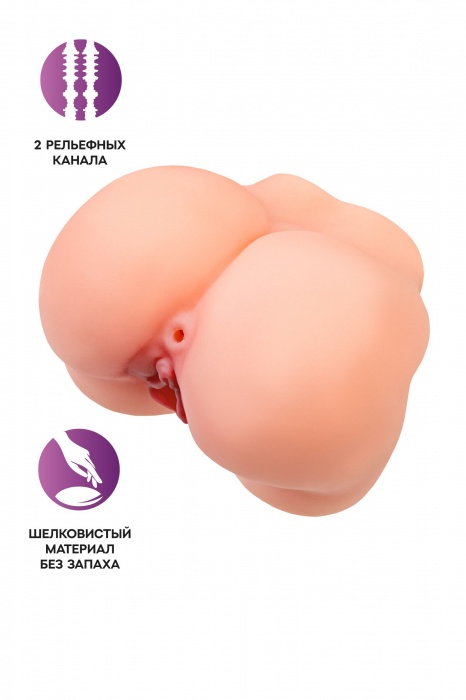 Реалистичный мастурбатор в форме попки с 2 любовными входами - No Name - в Энгельсе купить с доставкой