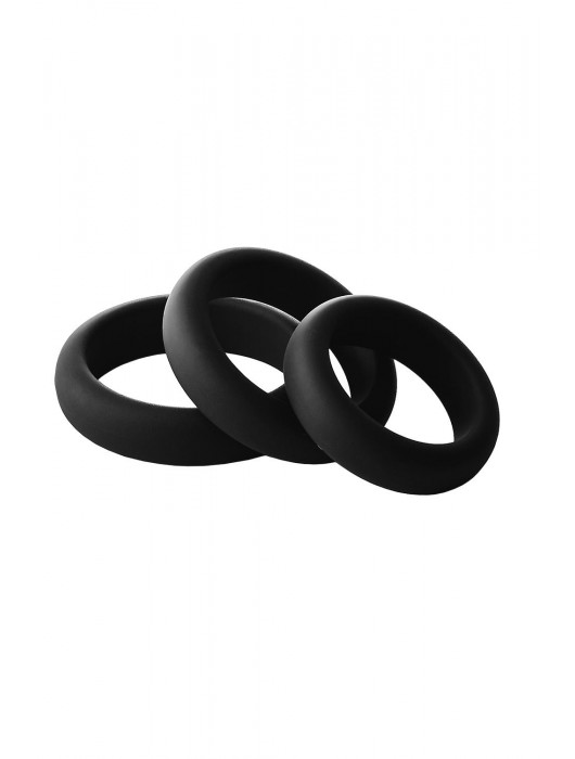 Набор из 3 черных эрекционных колец Smooth Silicone Cockring Pack - Dream Toys - в Энгельсе купить с доставкой