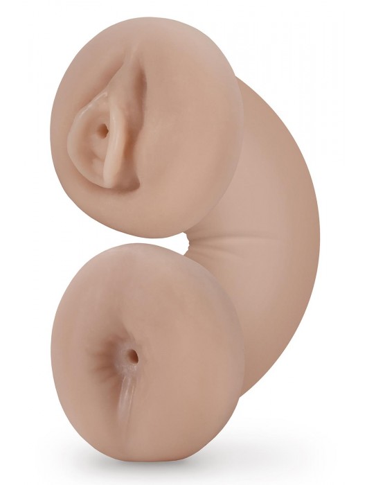 Телесный люминесцентный двусторонний мастурбатор Tasha - Blush Novelties - в Энгельсе купить с доставкой