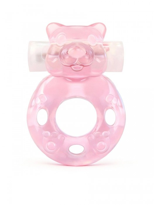 Розовое эрекционное виброкольцо в форме мишки - 1137 - в Энгельсе купить с доставкой