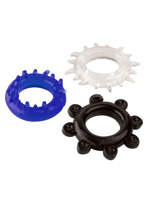 Набор из 3 эрекционных колец разного цвета и рельефа - Boys of Toys - в Энгельсе купить с доставкой