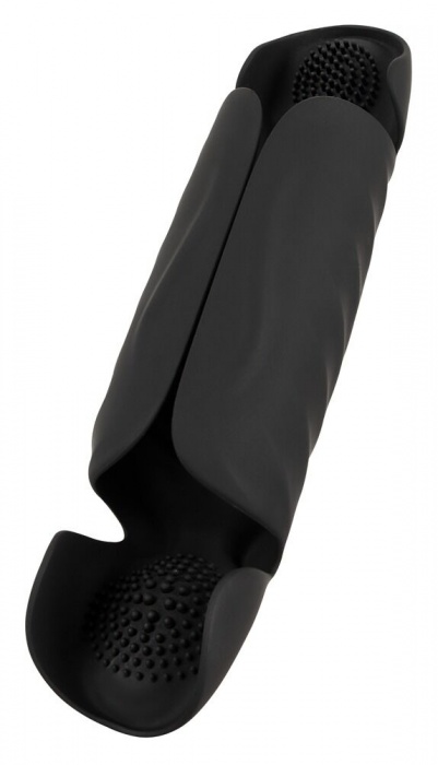 Черный вибромастурбатор с трехточечной стимуляцией Penis Trainer with 3 Point Stimulation - Orion - в Энгельсе купить с доставкой