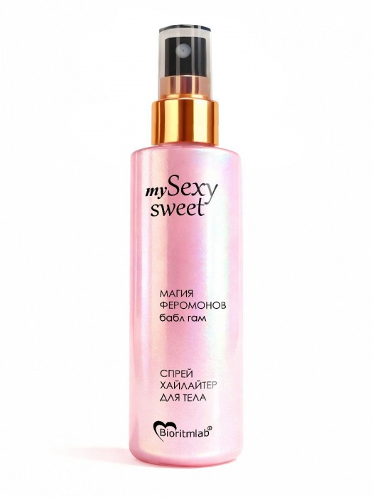 Спрей хайлайтер для тела Sexy Sweet с ароматом бабл-гам, шиммером и феромонами - 200 мл. -  - Магазин феромонов в Энгельсе