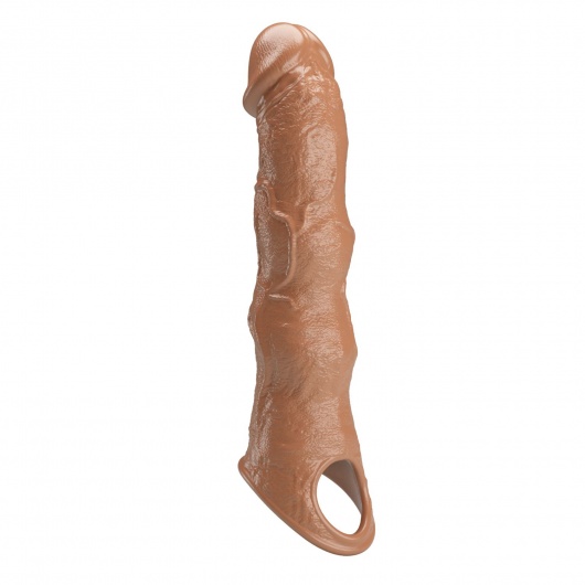 Карамельный фаллоудлинитель с 3 вставками - 28 см. - Baile - в Энгельсе купить с доставкой