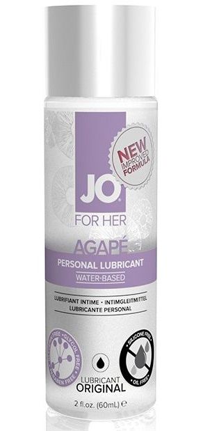 Лубрикант на водной основе для женщин JO AGAPE LUBRICANT ORIGINAL - 60 мл. - System JO - купить с доставкой в Энгельсе