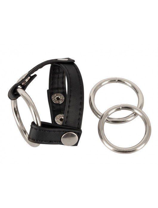 Подхват для мошонки с 3 съемными эрекционными кольцами Leder-Riemen - Orion - в Энгельсе купить с доставкой