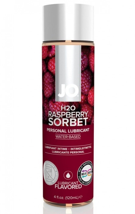 Лубрикант на водной основе с ароматом малины JO Flavored Raspberry Sorbet - 120 мл. - System JO - купить с доставкой в Энгельсе