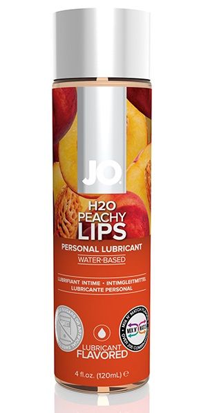 Лубрикант на водной основе с ароматом персика JO Flavored Peachy Lips - 120 мл. - System JO - купить с доставкой в Энгельсе