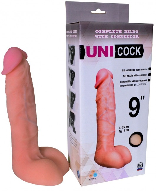 Фаллическая насадка Харнесс UNICOCK 9  - 24 см. - LOVETOY (А-Полимер) - купить с доставкой в Энгельсе