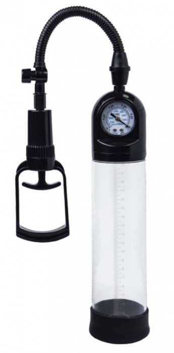 Чёрная вакуумная помпа A-toys с манометром и прозрачной колбой - A-toys - в Энгельсе купить с доставкой