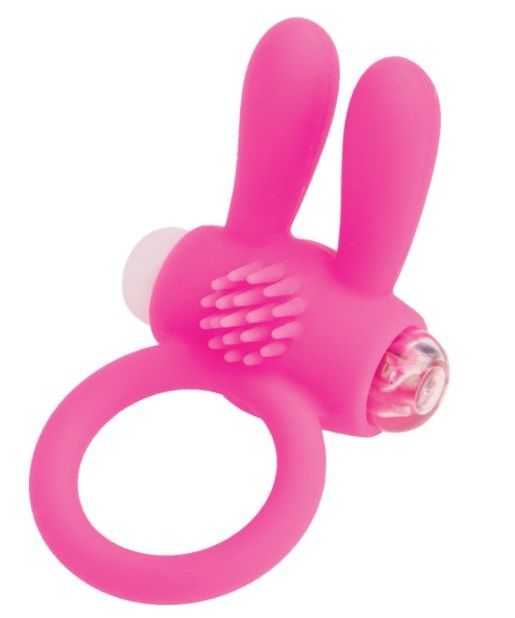 Розовое эрекционное виброкольцо A-toys с ушками - A-toys - в Энгельсе купить с доставкой