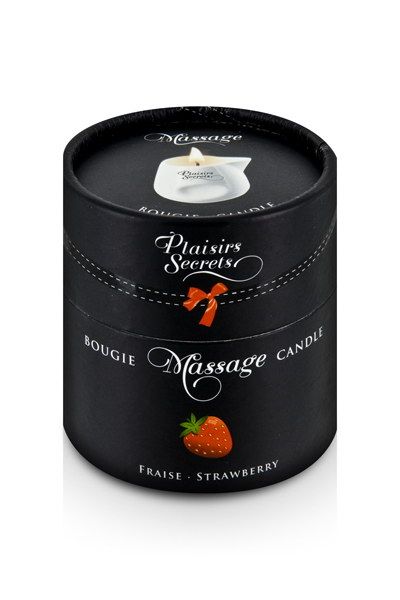Массажная свеча с ароматом клубники Bougie de Massage Gourmande Fraise - 80 мл. - Plaisir Secret - купить с доставкой в Энгельсе