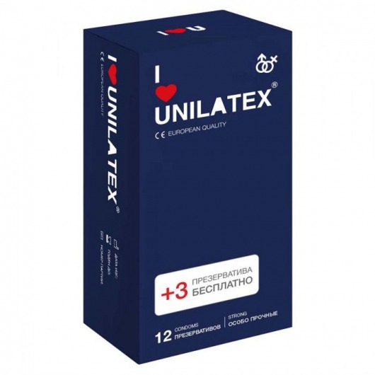 Ультрапрочные презервативы Unilatex Extra Strong - 12 шт. + 3 шт. в подарок - Unilatex - купить с доставкой в Энгельсе