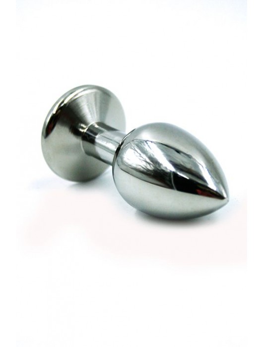 Серебристая малая анальная пробка с ярко-розовым кристаллом - 7 см. - Kanikule - купить с доставкой в Энгельсе