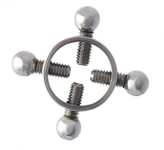 Серебристые зажимы для сосков на винтах - ToyFa - купить с доставкой в Энгельсе