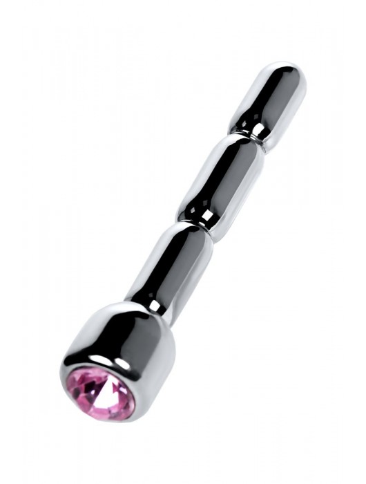 Серебристый уретральный плаг со стразом - 7 см. - ToyFa - купить с доставкой в Энгельсе