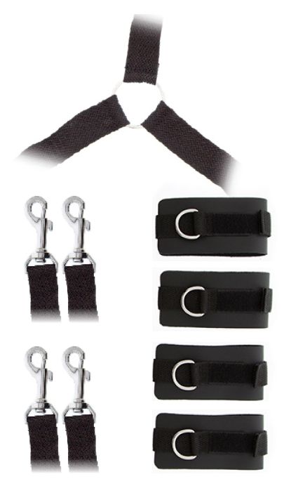 Комплект наручников и поножей LUXURIOUS BED RESTRAINT CUFF SET - Blush Novelties - купить с доставкой в Энгельсе