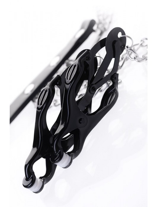 Черно-серебристые зажимы для сосков с кольцом для пениса TOYFA Metal - ToyFa - купить с доставкой в Энгельсе