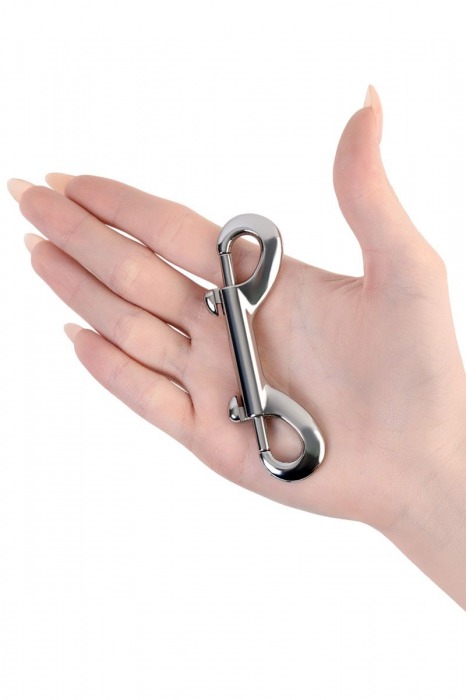 Серебристый двухсторонний карабин TOYFA Metal - ToyFa - купить с доставкой в Энгельсе