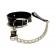 Черный ошейник с поводком из эко-кожи - БДСМ Арсенал - купить с доставкой в Энгельсе