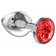 Большая серебристая анальная пробка Diamond Red Sparkle Large с красным кристаллом - 8 см. - Lola Games - купить с доставкой в Энгельсе